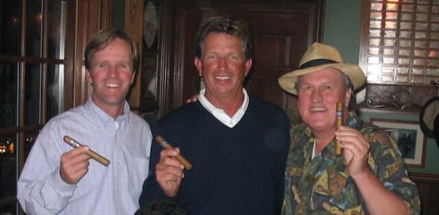 Joe with a golfer at a club event