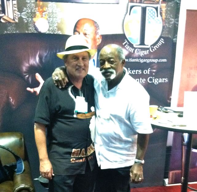 Joe with a guest at a cigar trade show